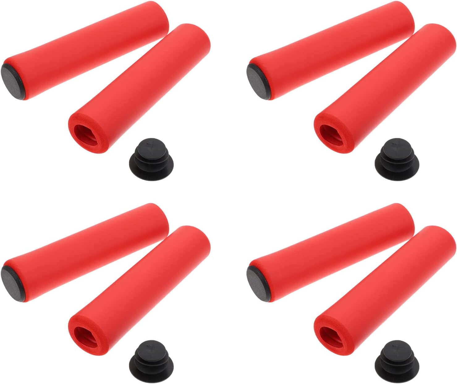 BESPORTBLE 4 pares de fundas universales de agarre de mano para motocicleta, cubiertas de esponja antideslizantes para manillar color negro