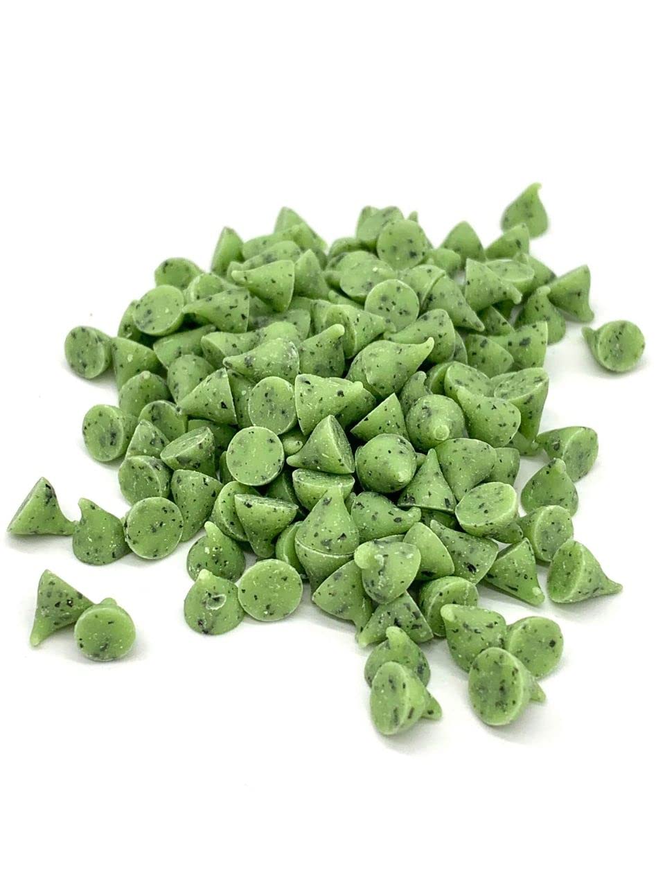 Chips de menta verde, tamaño a granel, chips para hornear, (1 libra bolsa resellable con cierre de cremallera)