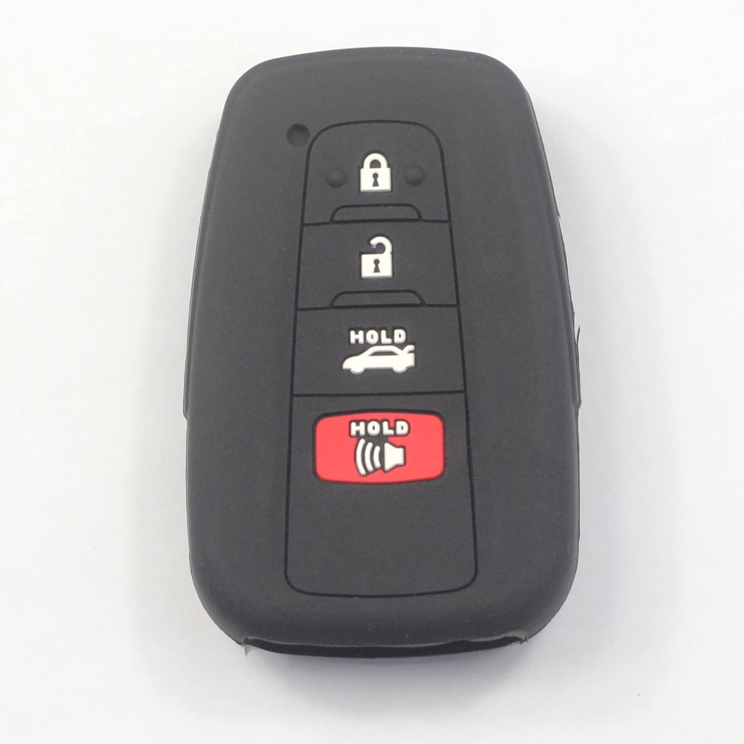 2 fundas de silicona de goma negra con 4 botones para llavero inteligente sin llave compatible con Toyota Highlander Rav4 2019 2020 2021