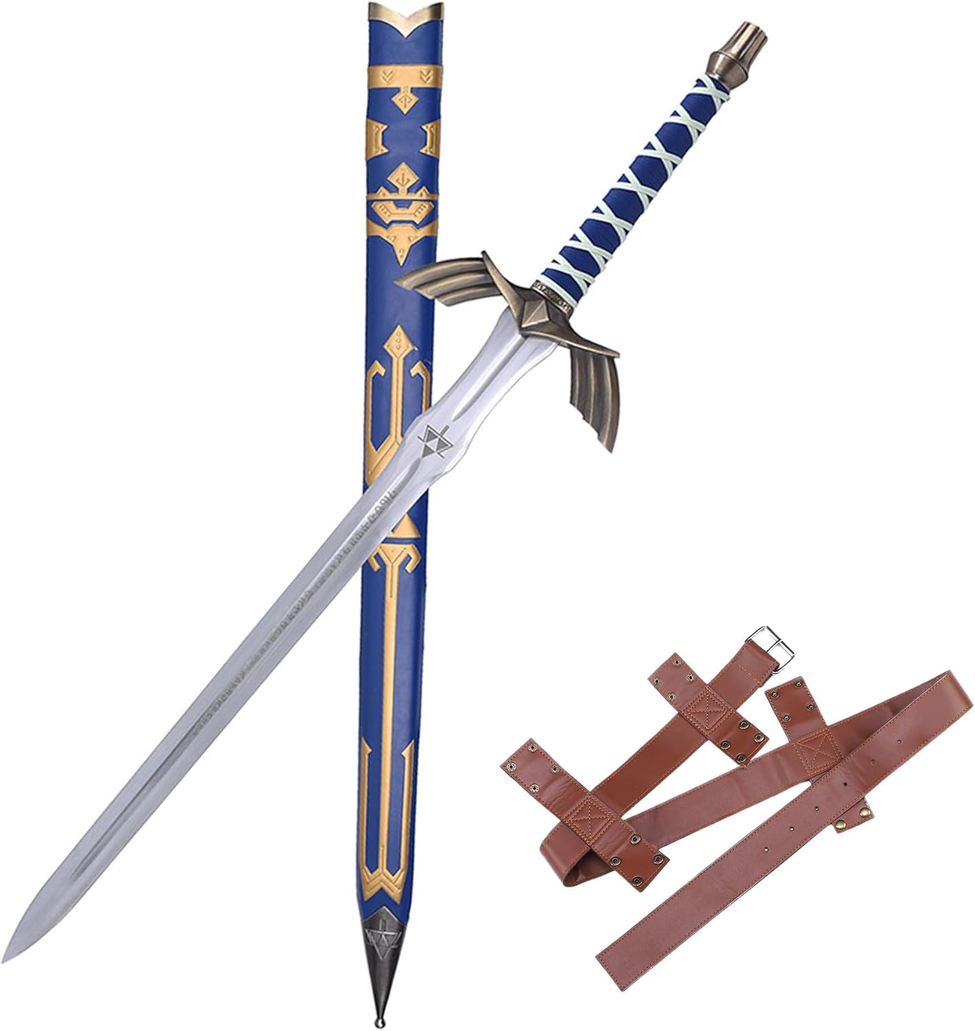 Legend of Zelda Link Master – Espadas de metal real, espada rota con luz, juego de anime japonés para cosplay, réplica perfecta de varios estilos