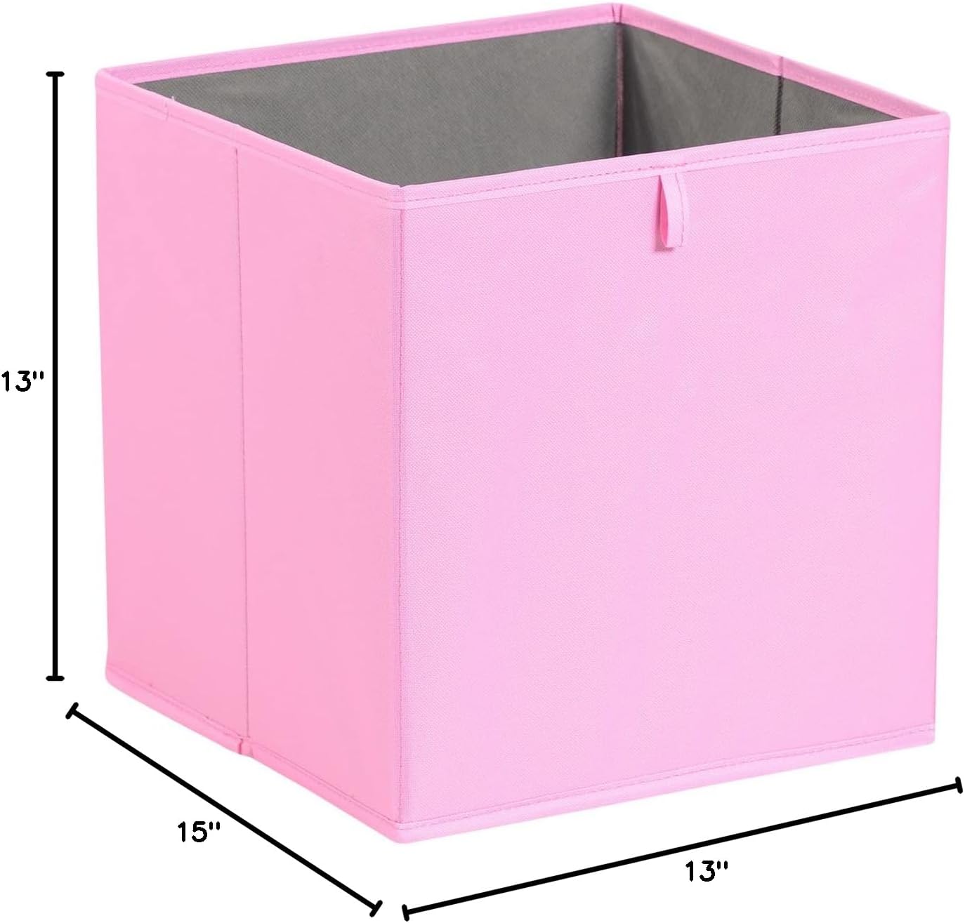 Tienda Basics Contenedores organizadores plegables de tela, paquete de 6, color rosa, 13 x 15 x 13 pulgadas