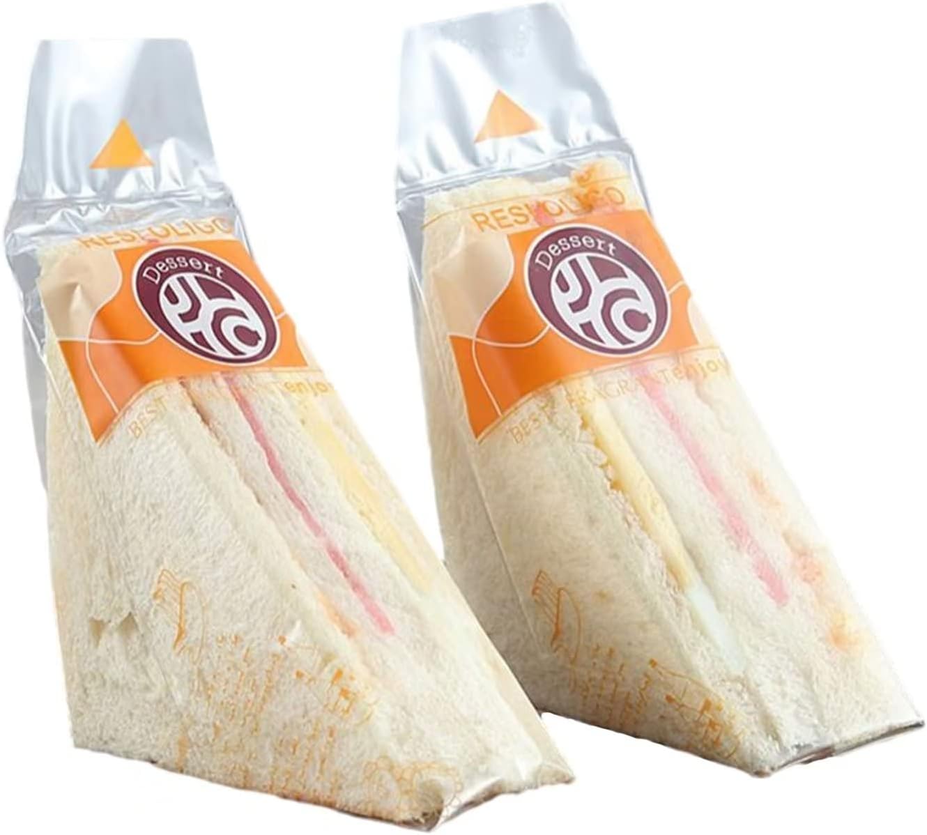 200 envoltorios de plástico para sándwiches, contenedores desechables transparentes para sándwich, caja de cuña, embalaje triangular para panadería,