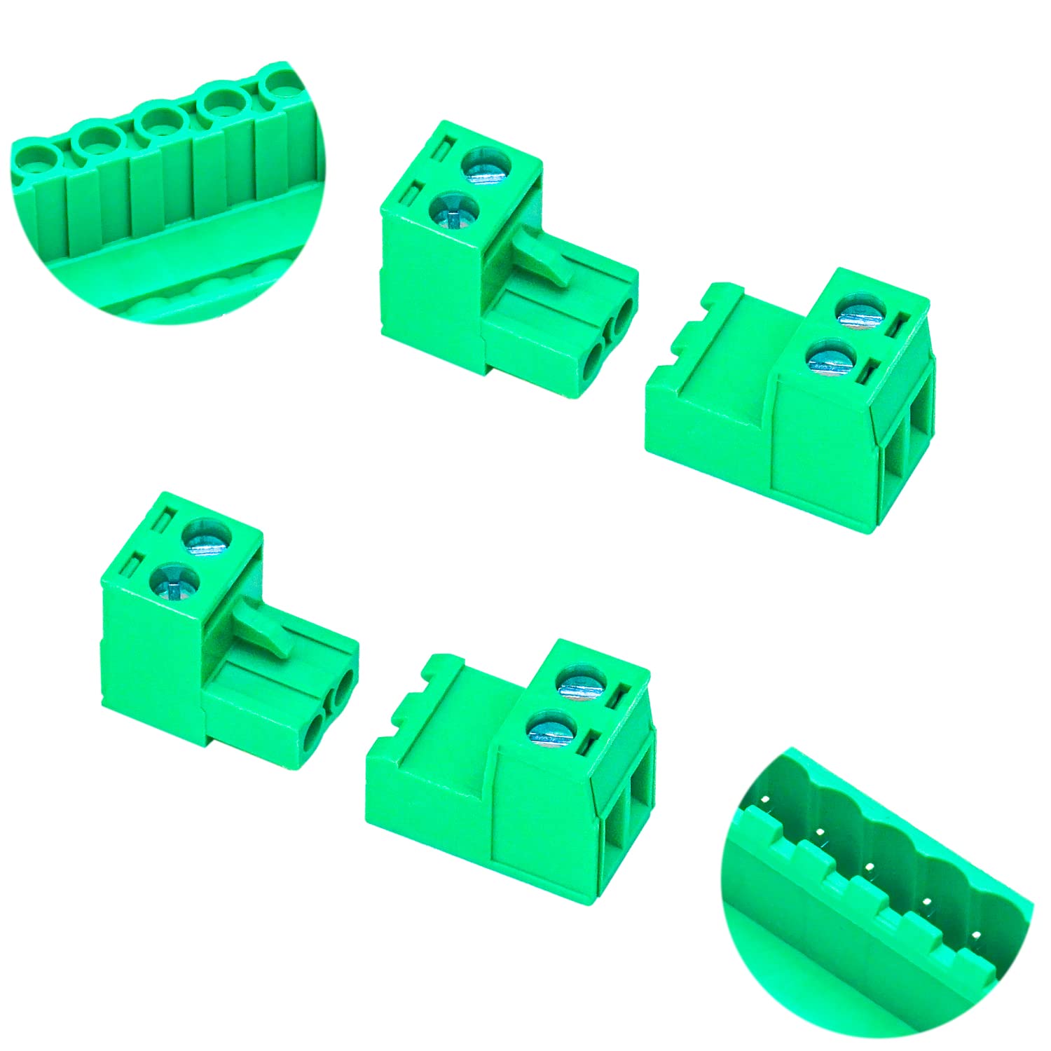 Tcenofoxy – Conector Phoenix macho y hembra de 0.200 in 2345678910111213141516182024 pines Phoenix Connector sin soldadura verde PCB tornillo