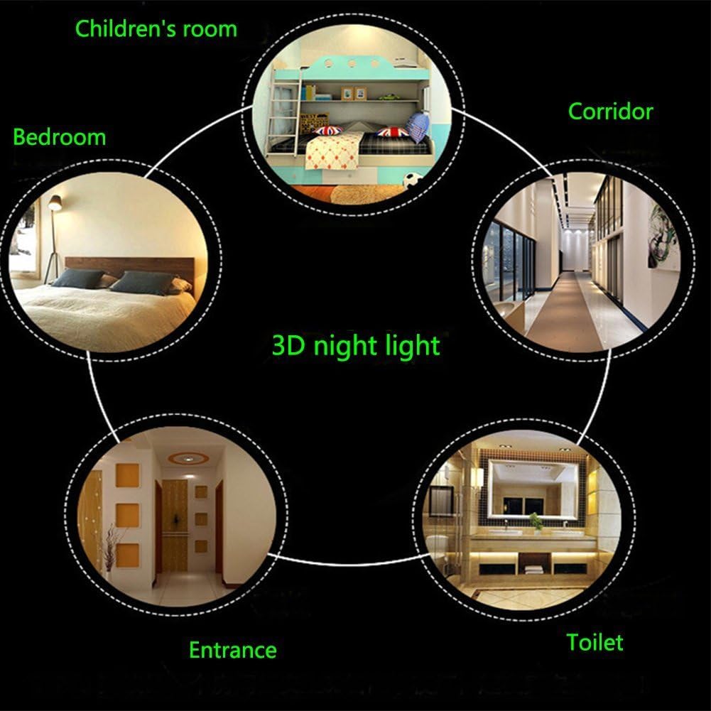 Lámpara de ilusión de luz nocturna de panda 3D, 716, cambio de color, lámpara LED, interruptor táctil alimentado por USB, control remoto, regalo de