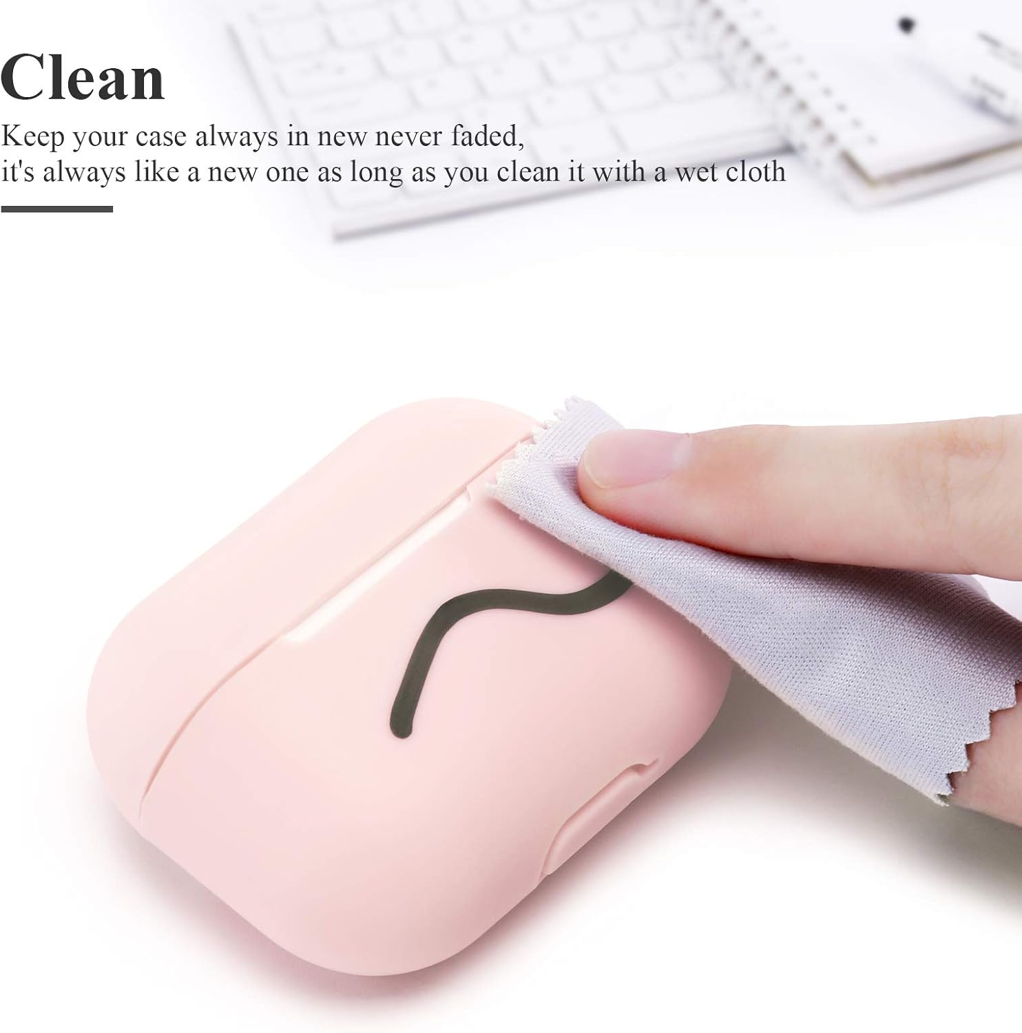 Funda de silicona para AirPods Pro a prueba de golpes, compatible con Apple AirPods Pro LED frontal visible con mosquetón Funda de carga para AirPod