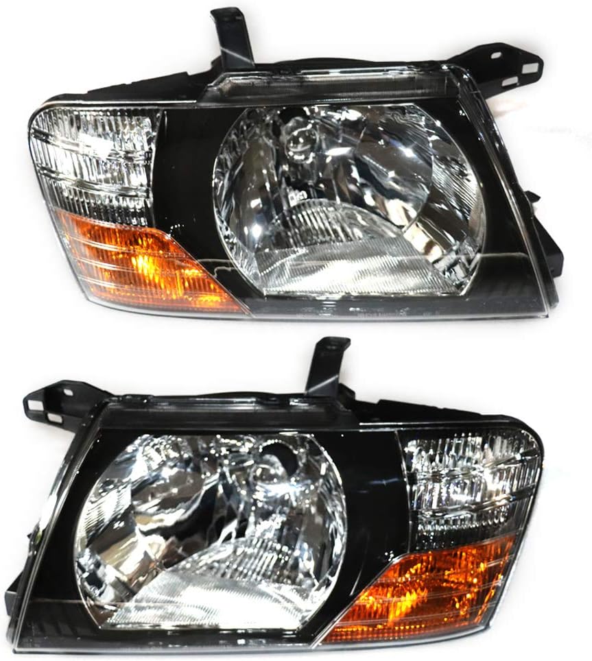 Par de faros delanteros izquierdo + derecho con bombillas para Mitsubishi Pajero Montero 2000-2006