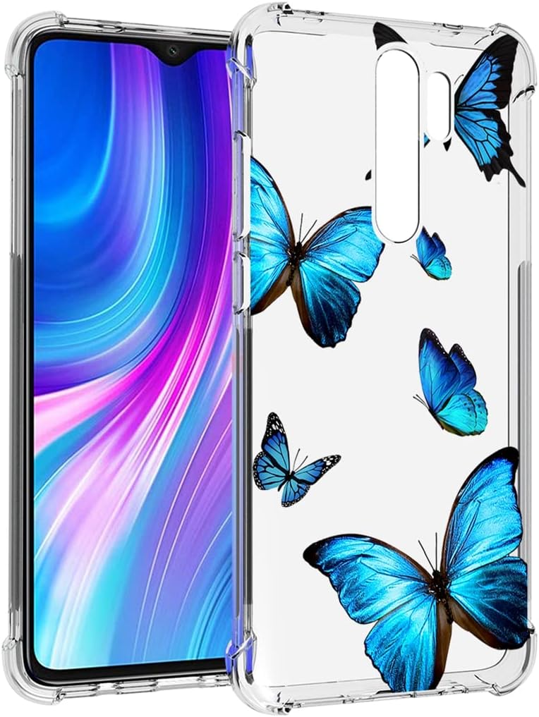 Zoeirc Funda para Redmi Note 8 Pro M1906G7I Funda transparente para niñas y mujeres, TPU suave a prueba de golpes, funda protectora transparente