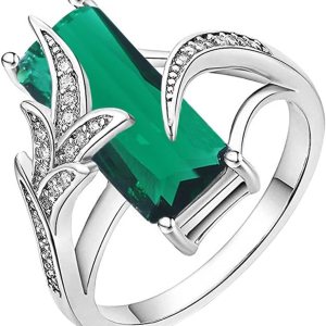 Women’s 925 Sterling Silver Ring Inlaid Square Topaz Zircon Diamond Emerald Ring Ladies Rainbow Gemstone Engagement Wedding Ring Cocktail Party Women’s 925 Sterling Silver Ring Inlaid Square Topaz Zircon Diamond Emerald Ring Ladies Rainbow Gemstone Engagement Wedding Ring Cocktail Party