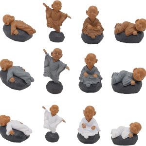 12 piezas de ornamento de paisaje de monje adornos en miniatura accesorios para tablero de instrumentos de automóvil, estatuas al aire libre, figura 12 piezas de ornamento de paisaje de monje adornos en miniatura accesorios para tablero de instrumentos de automóvil, estatuas al aire libre, figura