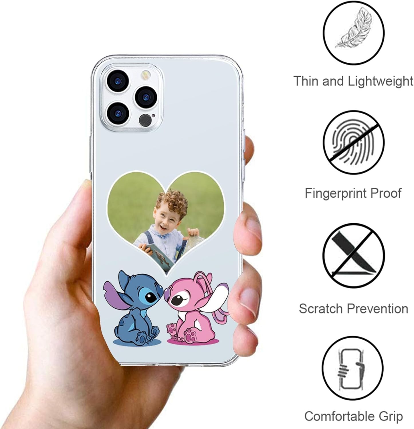 Funda transparente personalizada para iPhone 15 de 6.1 pulgadas, bonita funda de silicona con foto de dibujos animados de anime, regalo para