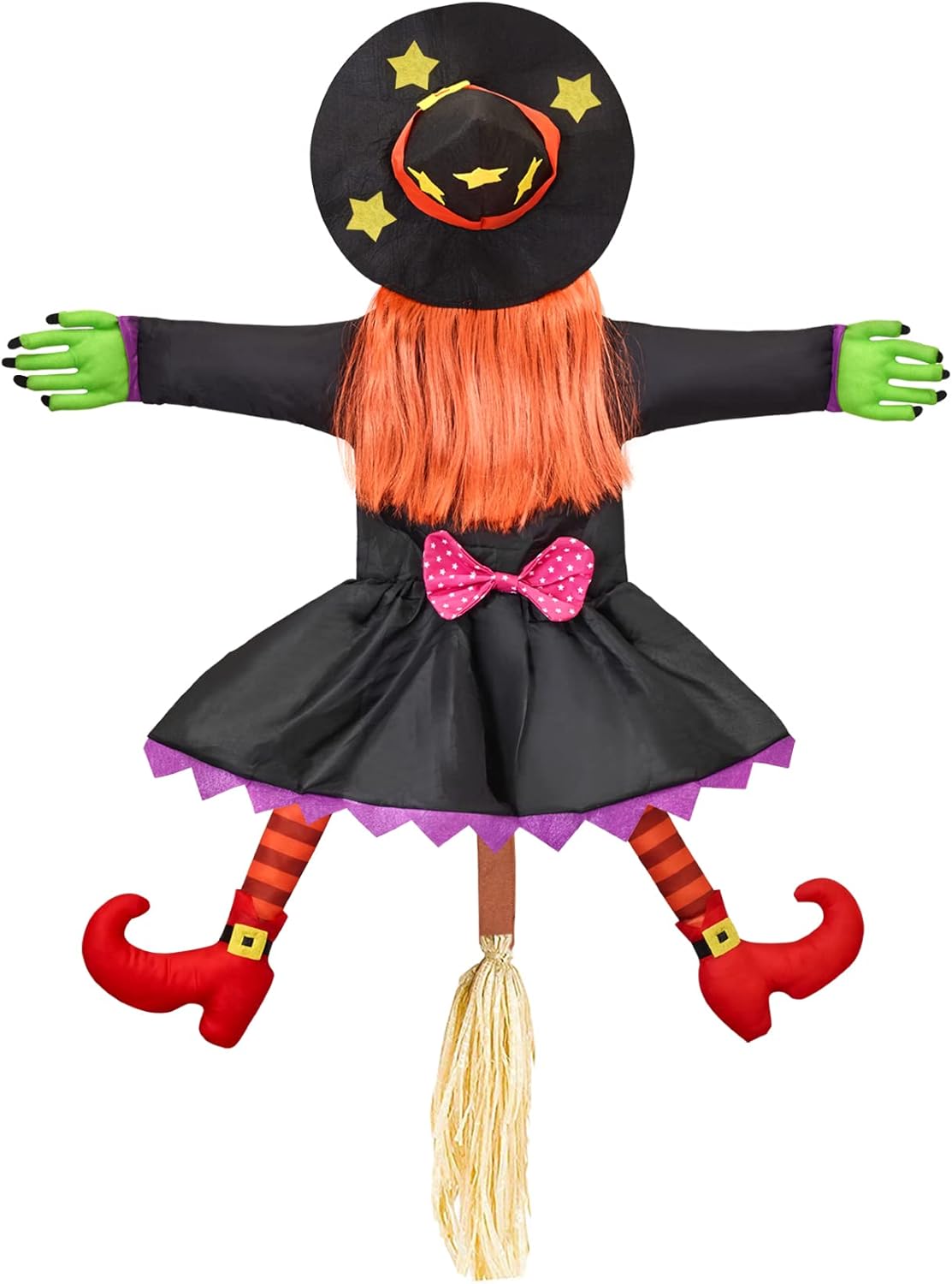 BABYLIAN Bruja grande de 54.3 pulgadas que se estrella en el árbol, decoración de Halloween para patio o casa, decoración interior y exterior,