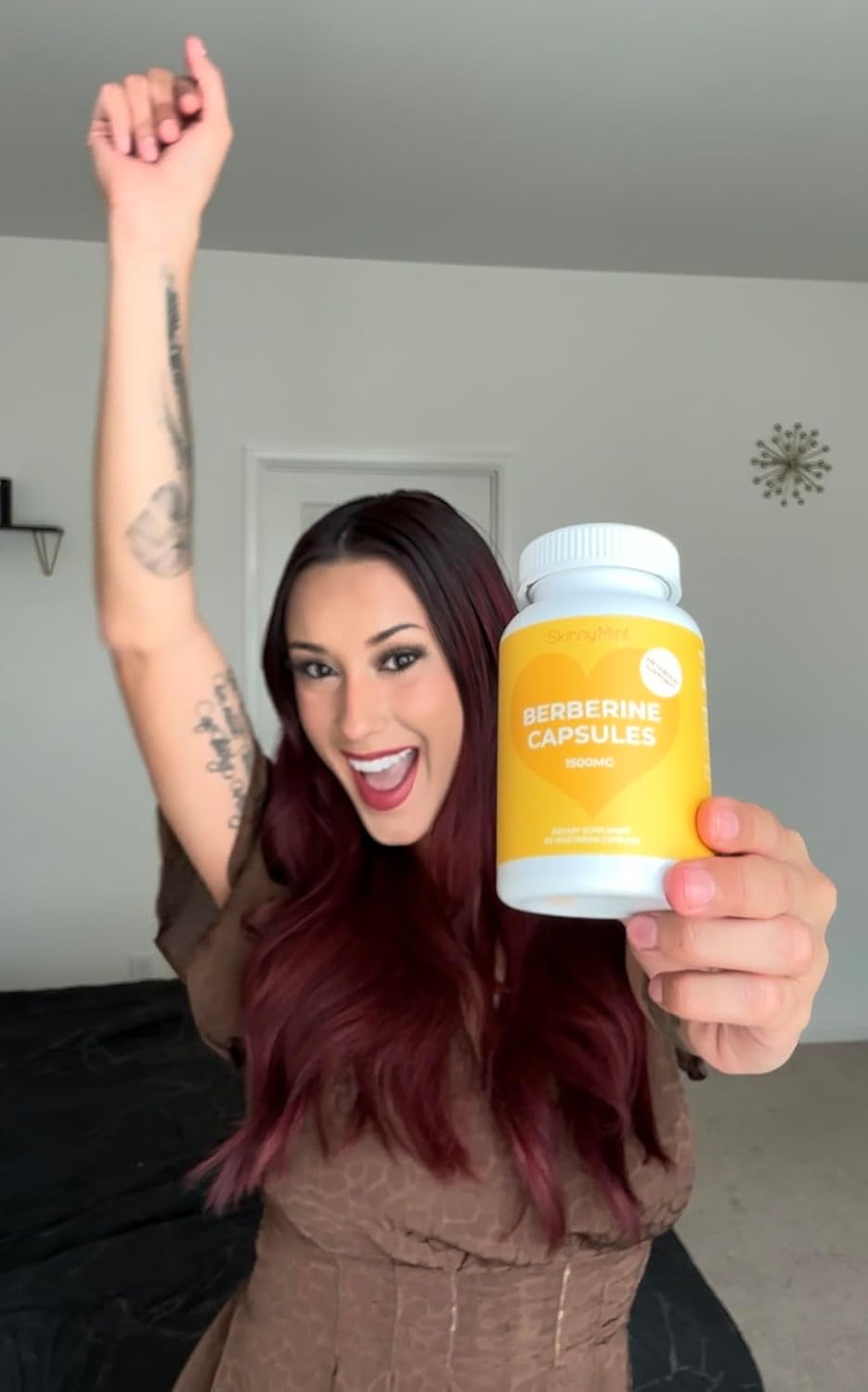 SkinnyMint Suplemento de berberina de 1500 mg por porción, berberina para apoyo general de la salud  Sin gluten, veganas, cápsulas vegetarianas (90