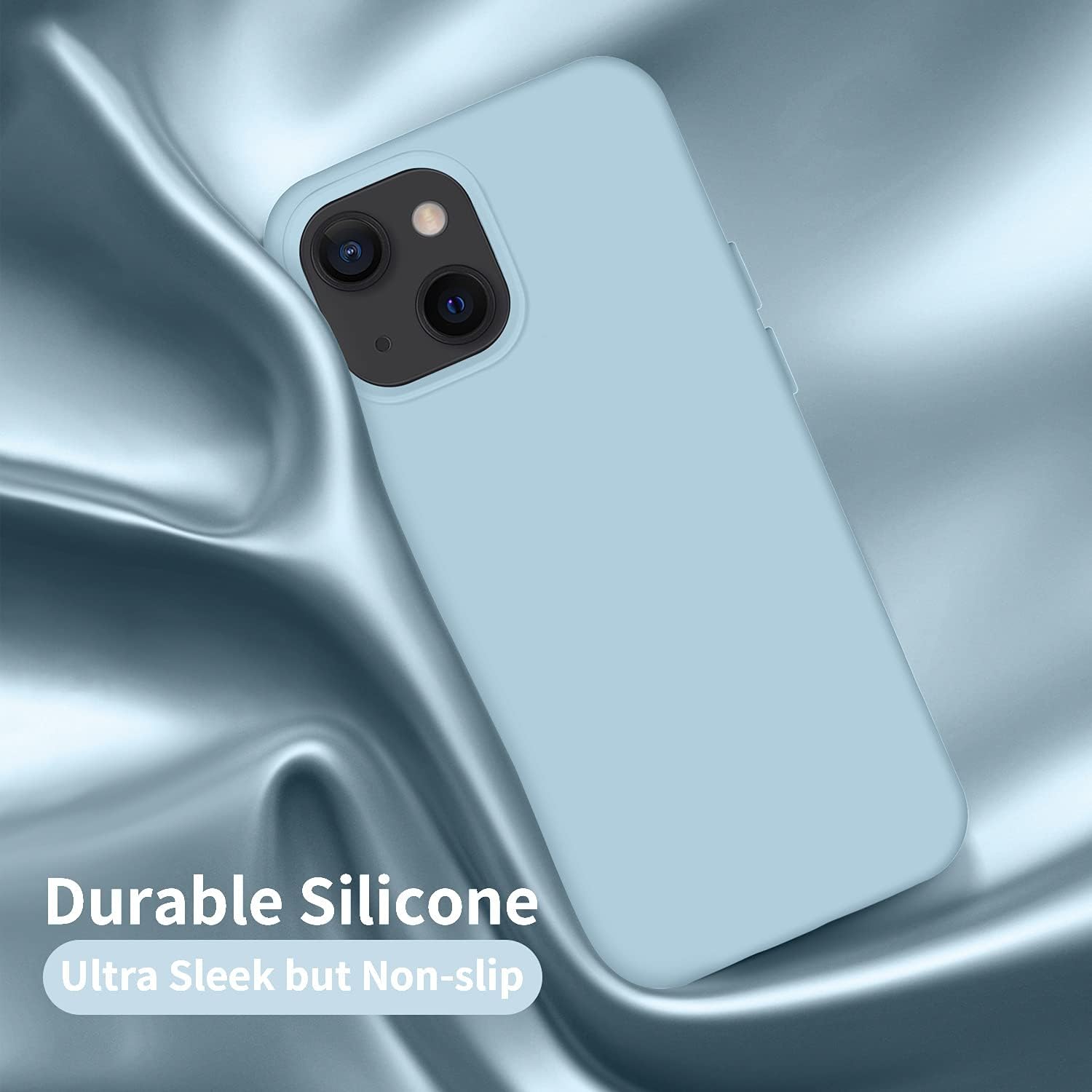 Cordking – Funda para iPhone 13, ultradelgada, de silicona, funda protectora a prueba de golpes con forro de microfibra antiarañazos, 6.1pulgadas,