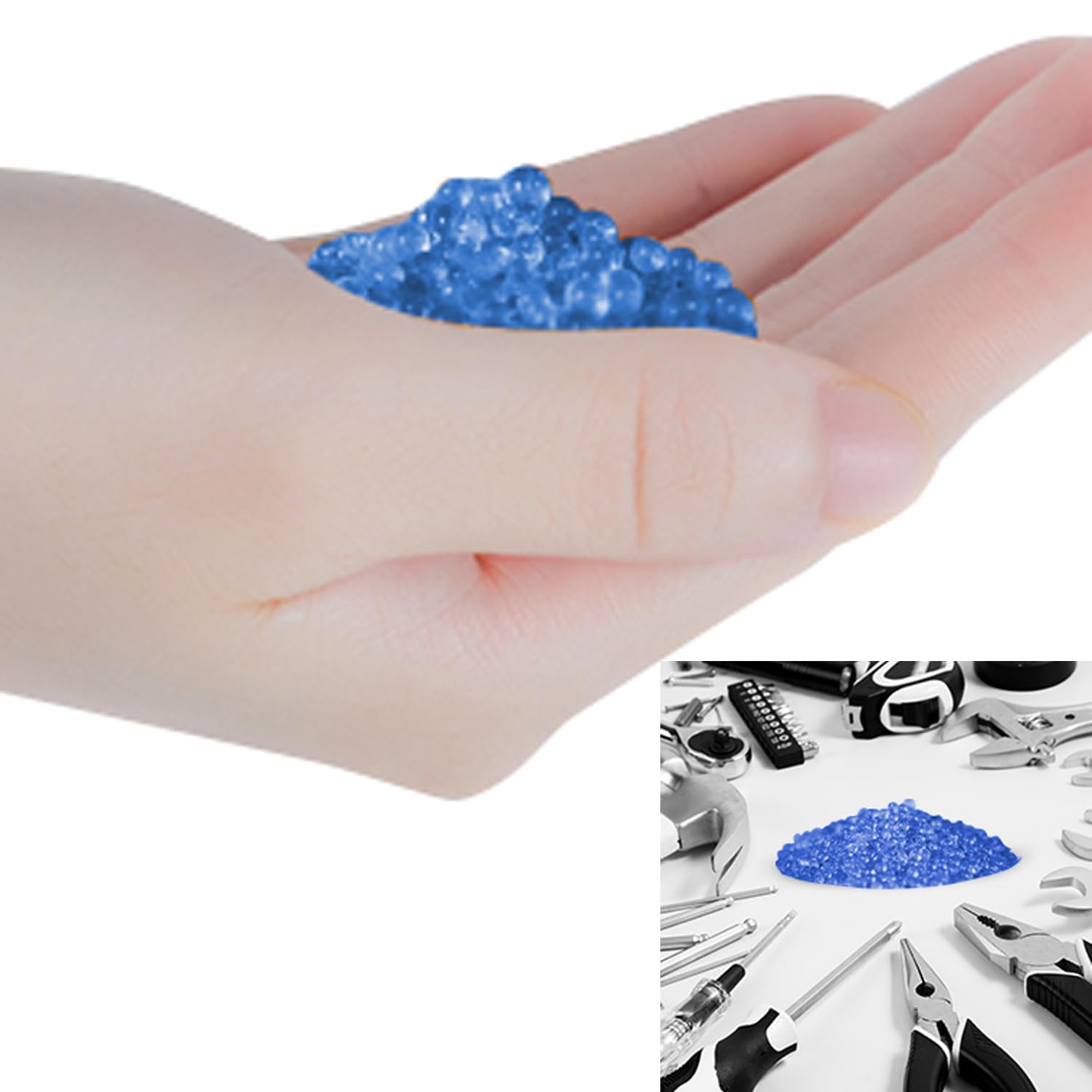 Wisesorb Cuentas de gel de sílice indicadoras de alta calidad de 8 libras (azul a rosa), deshumidificador desecante reutilizable