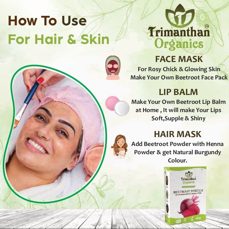 Polvo de remolacha para piel y cabello, (3.53 onzas), hidrata y nutre el cabello y la piel, sin productos químicos, sin conservantes, sin pesticidas
