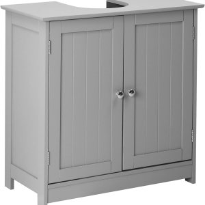 Bonnlo Mueble de baño con pedestal para debajo del fregadero, con 2 puertas, organizador tradicional de ahorro de espacio, 23 58 x 11 716 x 23 58 Bonnlo Mueble de baño con pedestal para debajo del fregadero, con 2 puertas, organizador tradicional de ahorro de espacio, 23 58 x 11 716 x 23 58