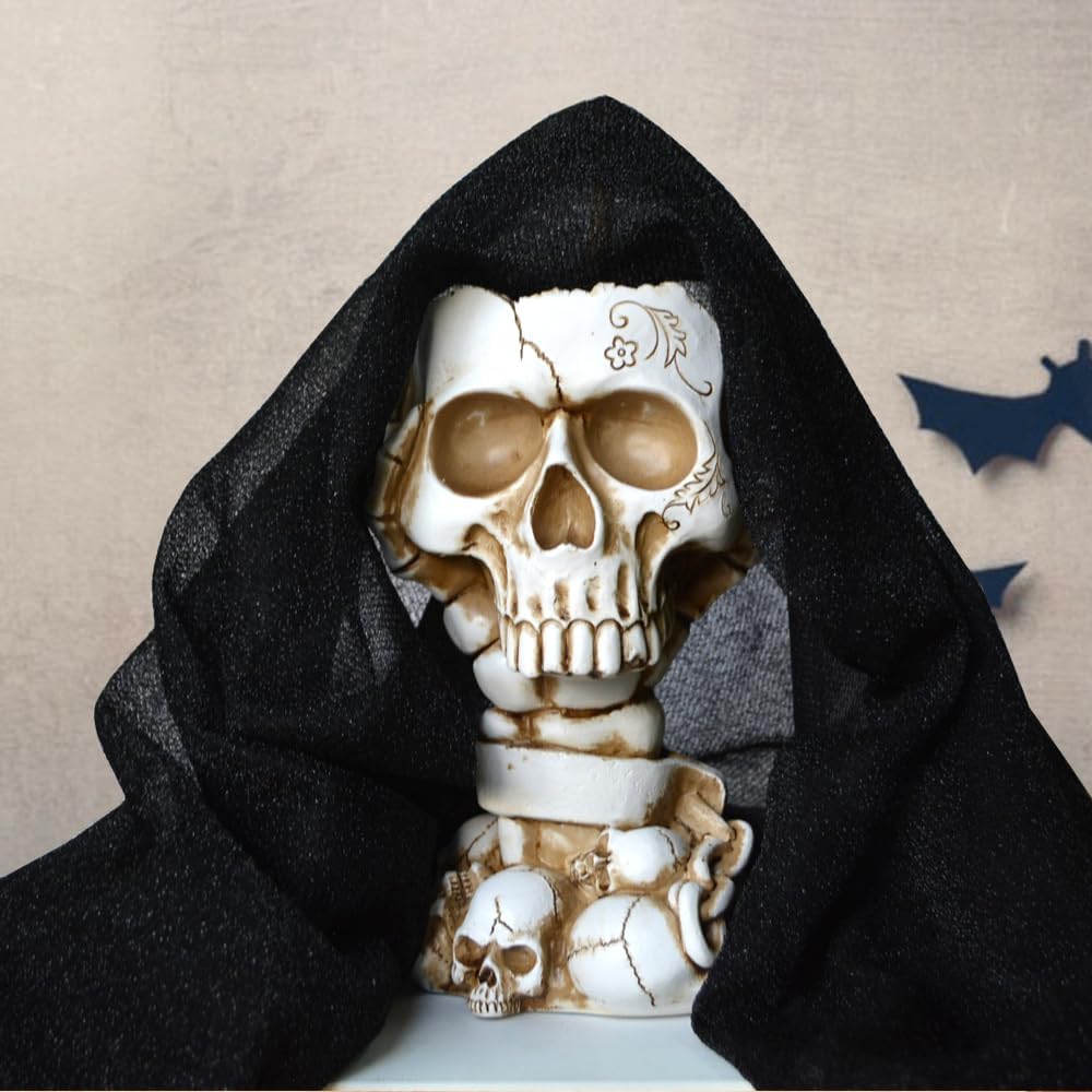 Jarrón de Halloween, maceta de calavera, maceta de Halloween, maceta de calavera, macetas góticas, decoración de calavera, macetas del día de los