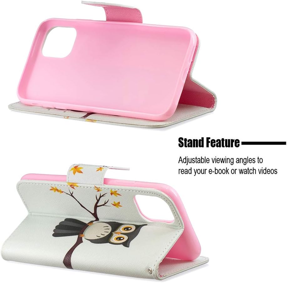 LEECOCO – Funda para iPhone 11 a prueba de golpes, bonita cartera de poliuretano con ranuras para tarjetas para efectivo, piel sintética de alta