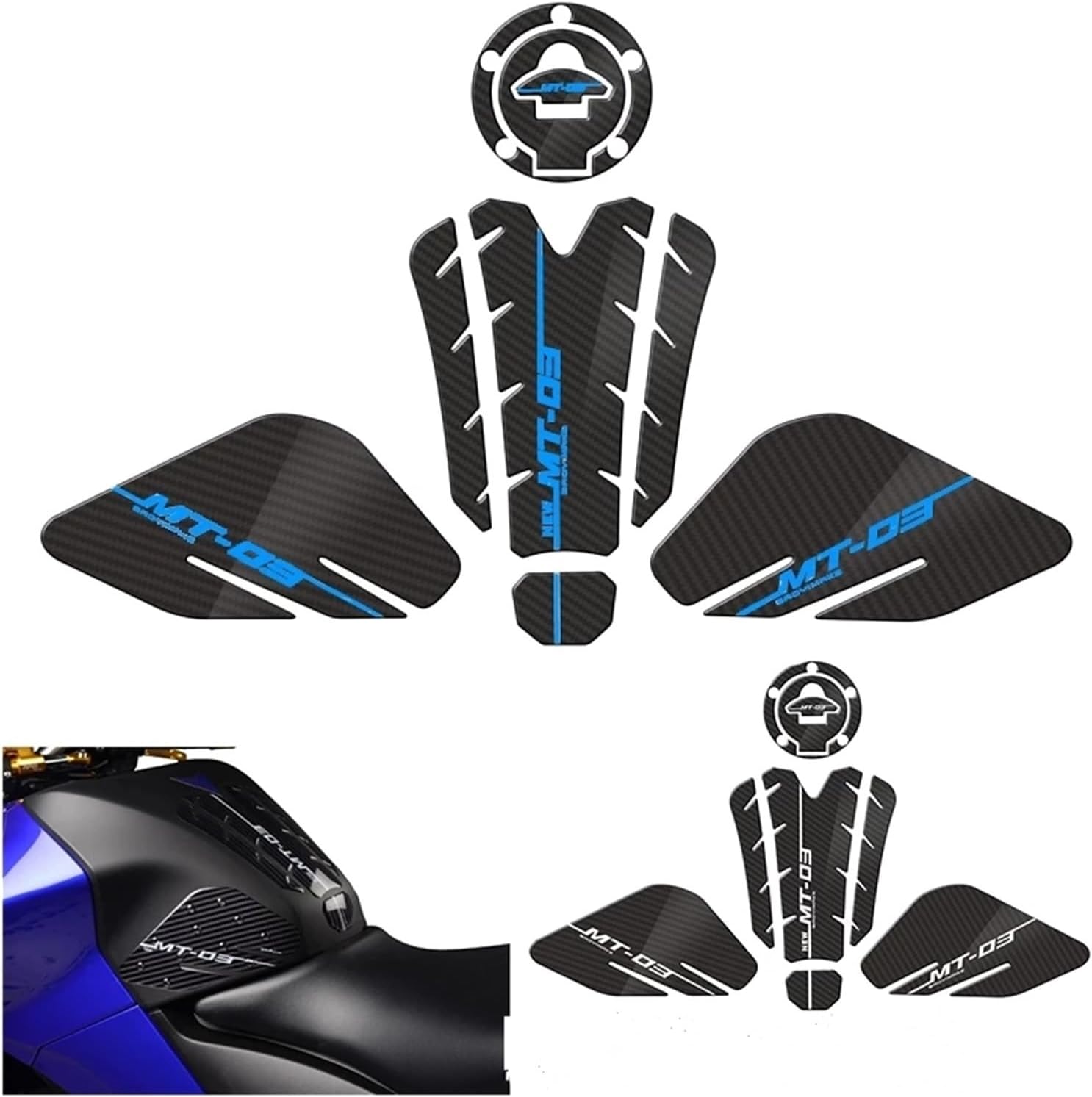 Adhesivo para tanque de combustible de motocicleta Yamaha MT-03, accesorios adhesivos resistentes a arañazos y arañazos (color  9#)