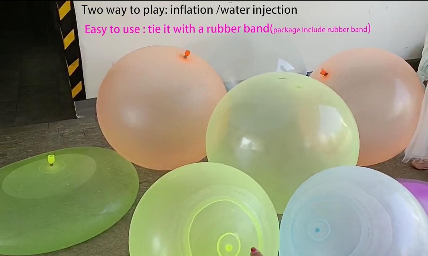 Bola de burbujas llena de agua de 36 pulgadas, bola de globo de burbujas que sopla bola TPR creativa de inyección de agua, juguete divertido para