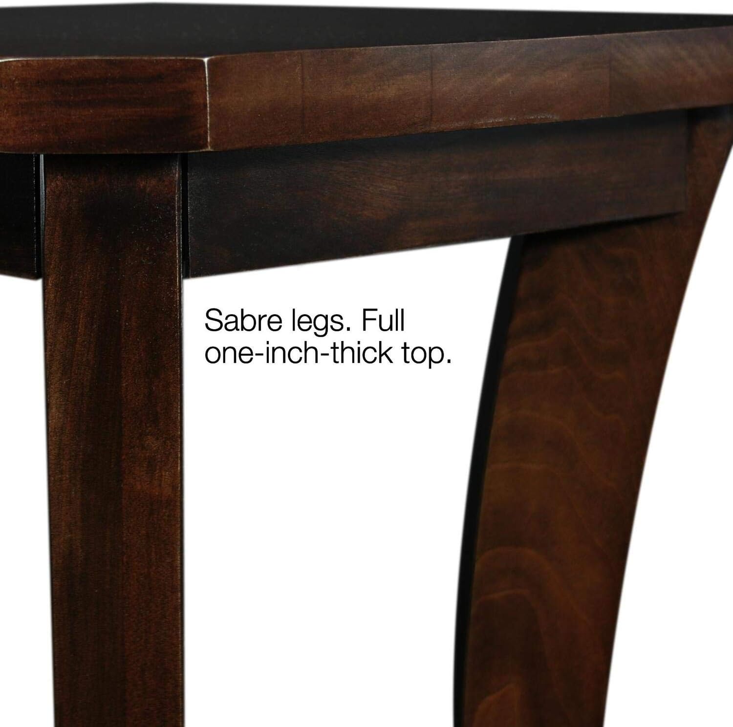 Boa Mesa auxiliar estrecha de madera maciza con estante, marrón cereza chocolate, perfecta para salas de estar, dormitorios y espacios pequeños –