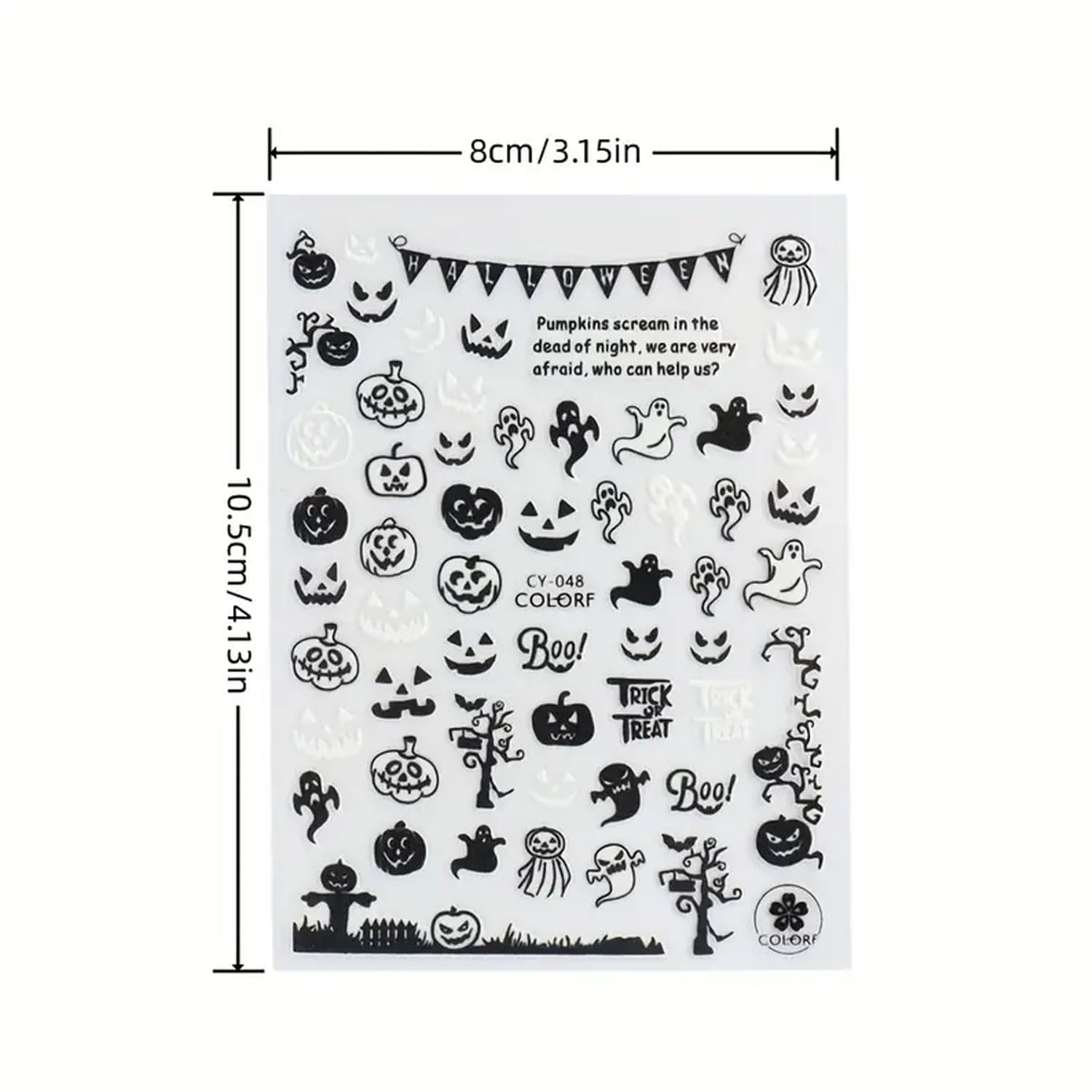 Calcomanías luminosas para arte de uñas de Halloween, 8 piezas que brillan en la oscuridad, calavera, fantasma, araña, calabaza, extraterrestre,
