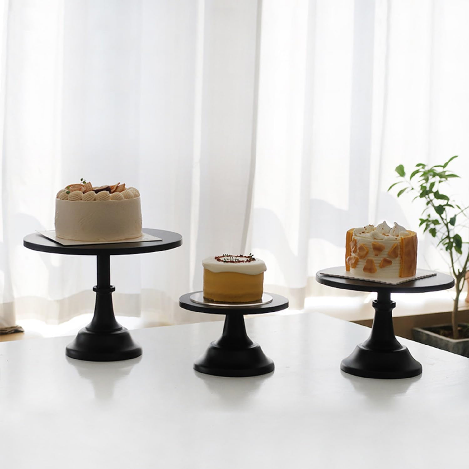 Soporte de pastel negro Herramientas de pastel de boda Fondant Cake Display Accesorio para hornear fiesta