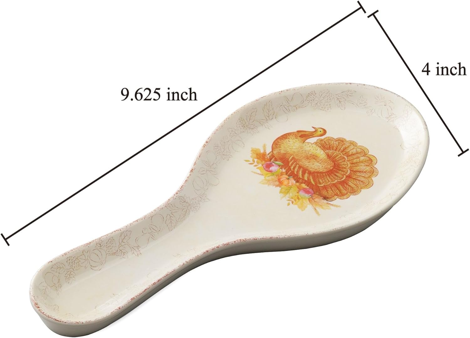 UP ware – Soporte para cuchara de melamina de 9.625 pulgadas, soporte para utensilios de cocina, mesa de comedor (pavo brillante)
