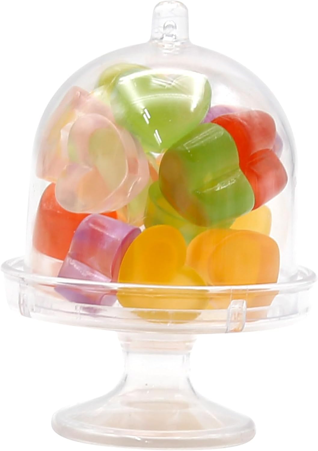 36 piezas de mini soporte para tartas con tapa, soporte de plástico para cupcakes, soporte transparente de exhibición de pasteles pequeños para