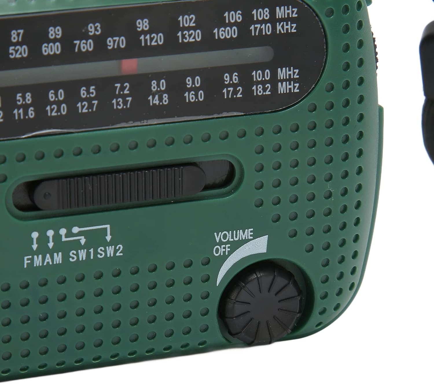 Linterna de emergencia, radio solar de manivela AM FM SW1 SW2 camping linterna LED multibanda camping radio de emergencia para exteriores (verde)