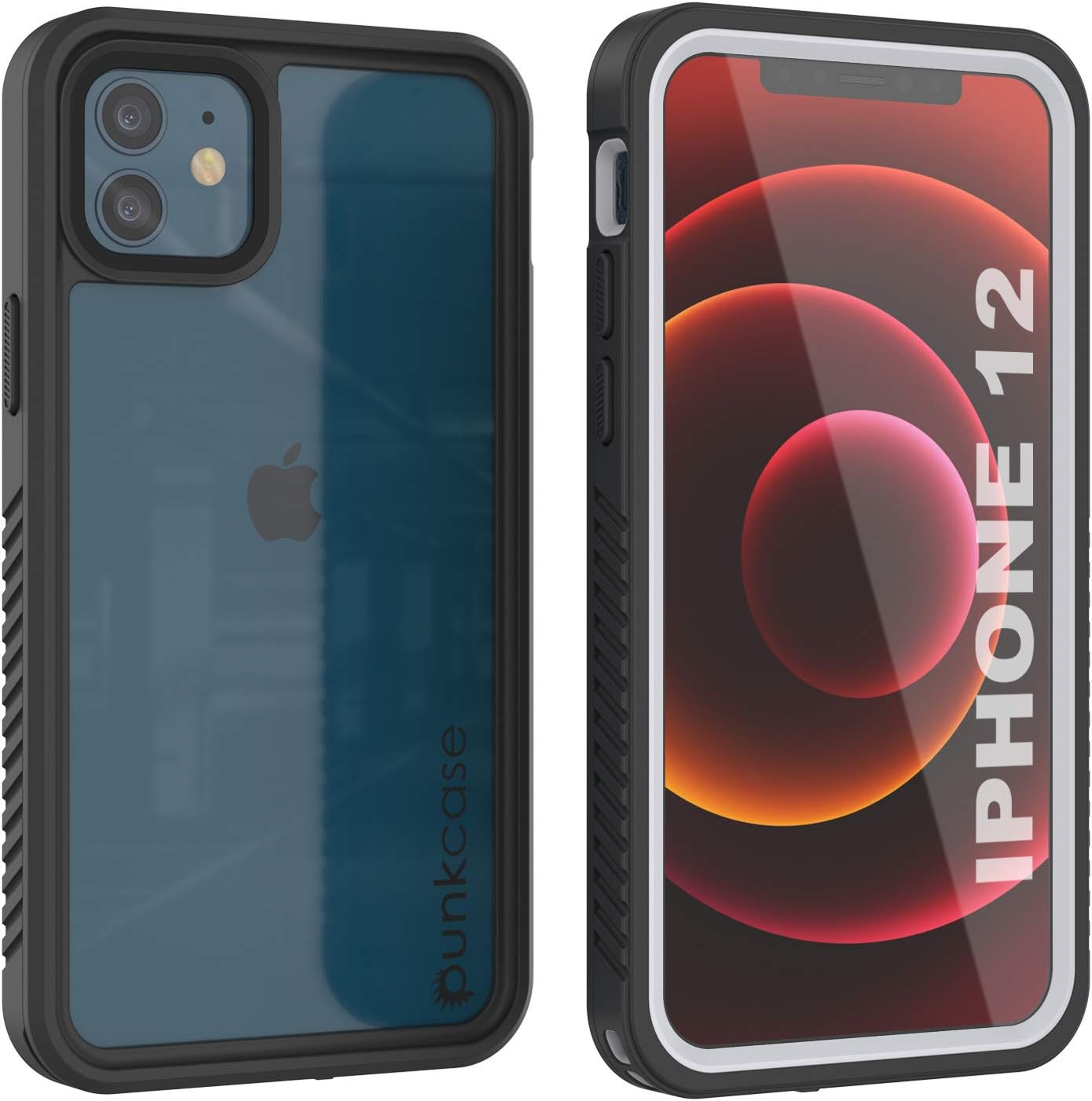 Punkcase Funda impermeable diseñada para iPhone 12 Serie Extrema Ajuste delgado Certificado IP68 A prueba de nieve Funda blindada con protector de