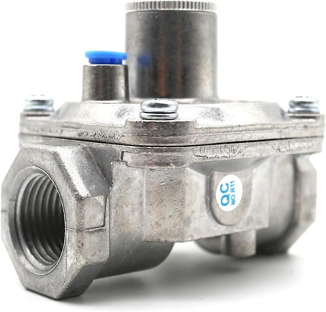 Regulador convertible de presión LPG y NG con conexión de entrada y salida de rosca de 12″-14NPT, presión de entrada de 12 PSI y presión de salida