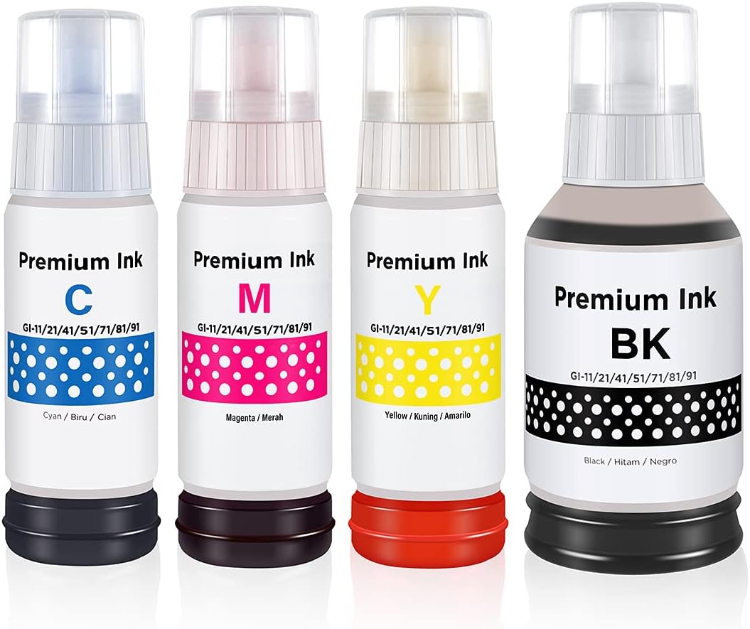 Omera Repuesto de tinta compatible para botella de repuesto para impresoras Canon GI-21 GI21 de tinta de tinte para Canon G3260 G2260 G1220 todo en
