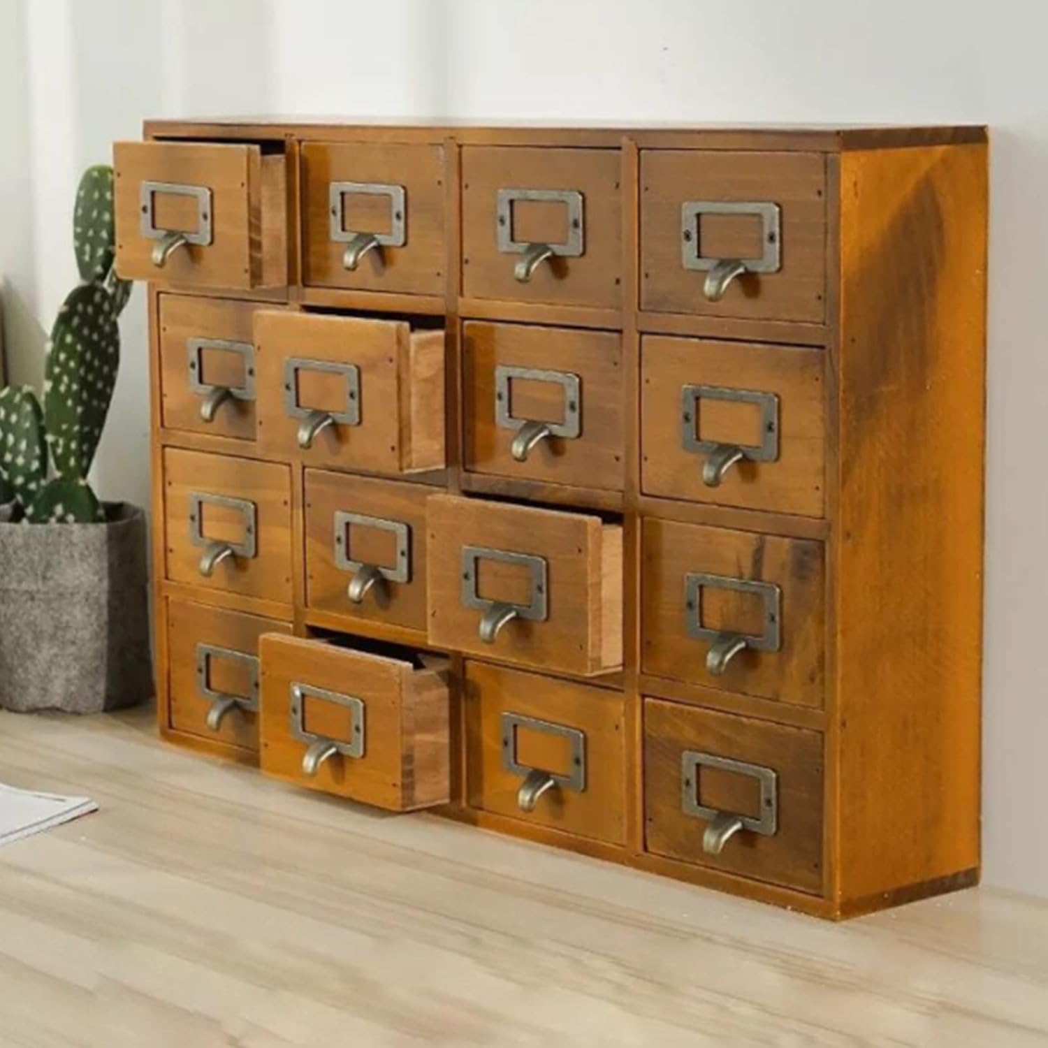 Organizador de cajones de escritorio de madera, caja de almacenamiento de hierbas, organización y almacenamiento de escritorio de oficina en casa,