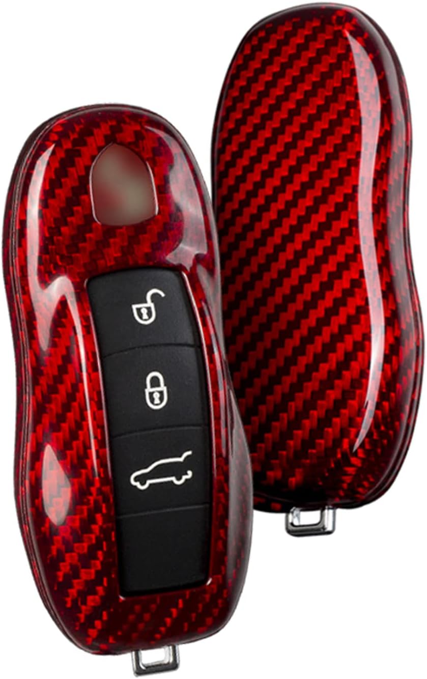 Funda de fibra de carbono para llave remota compatible con Porsche Boxster Turbo Cayenne Panamera Macan Cayman 911 918 996 997 991