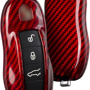 Funda de fibra de carbono para llave remota compatible con Porsche Boxster Turbo Cayenne Panamera Macan Cayman 911 918 996 997 991 Funda de fibra de carbono para llave remota compatible con Porsche Boxster Turbo Cayenne Panamera Macan Cayman 911 918 996 997 991