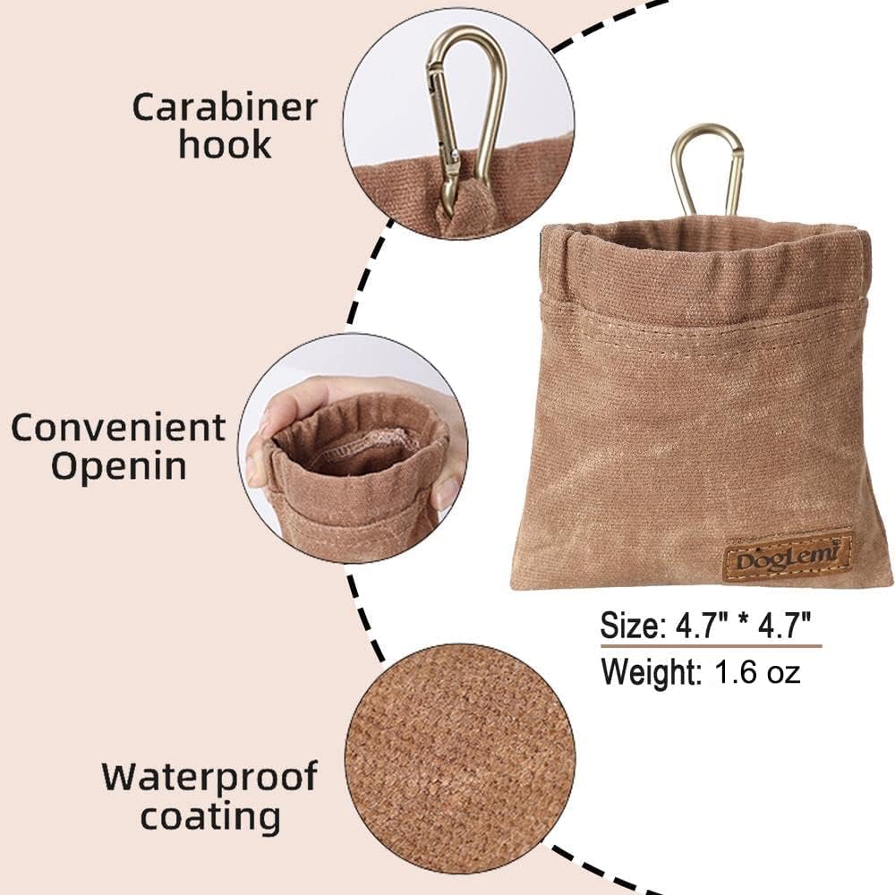 Bolsa de golosinas para perros, bolsa de entrenamiento para perros y cachorros, bolsa de entrenamiento manos libres, incluye mosquetón, para viajes