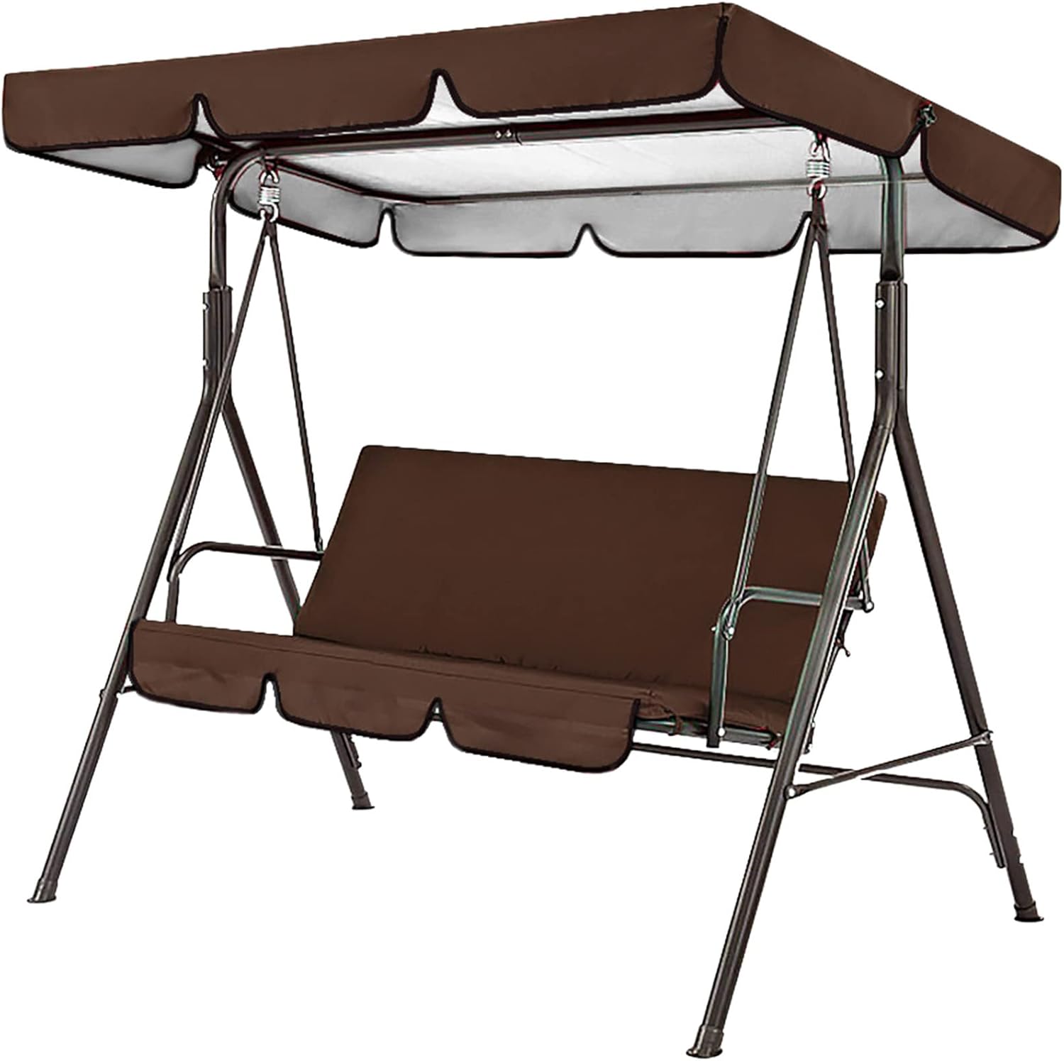 Juego de toldo con funda de cojín de asiento  Funda de cojín para columpio, tela impermeable de 3 asientos, funda de cojín para hamaca de columpio