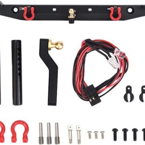 Parachoques trasero de automóvil RC Crawler, parachoques trasero de aluminio RC con luces LED para T R X4 Scx10Ii 90046 pieza de automóvil para Parachoques trasero de automóvil RC Crawler, parachoques trasero de aluminio RC con luces LED para T R X4 Scx10Ii 90046 pieza de automóvil para