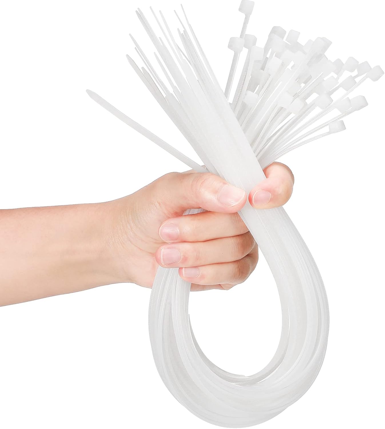 100 bridas para cables resistentes para interiores y exteriores, ataduras de toldos, ramas de cultivo (blanco, 12 pulgadas)