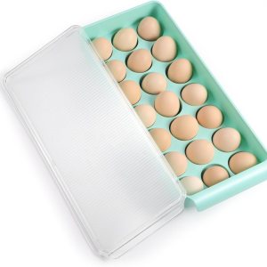 CherHome Contenedor de huevos para refrigerador, soporte de huevos de plástico, 21 unidades, contenedor de almacenamiento de huevos, organizador de CherHome Contenedor de huevos para refrigerador, soporte de huevos de plástico, 21 unidades, contenedor de almacenamiento de huevos, organizador de