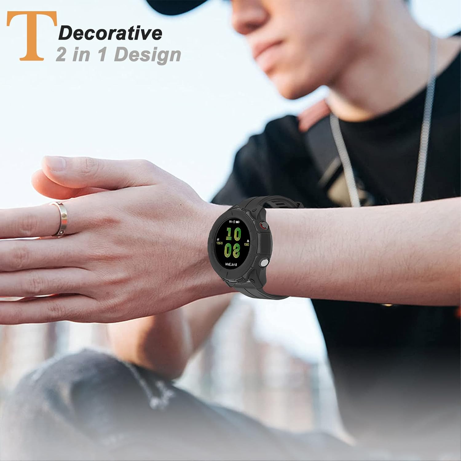 Miimall Compatible con Garmin Forerunner 255S Caso, resistente a los arañazos, TPU Militar Funda protectora para Garmin Forerunner 255S255S Music