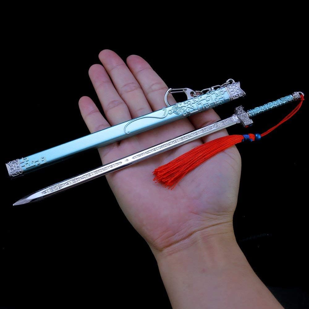 Gran maestro del cultivo demoníaco Chenqingling Lan Wangji Modelo de espada Figura de acción Arte Juguetes Colección Regalo, Gris