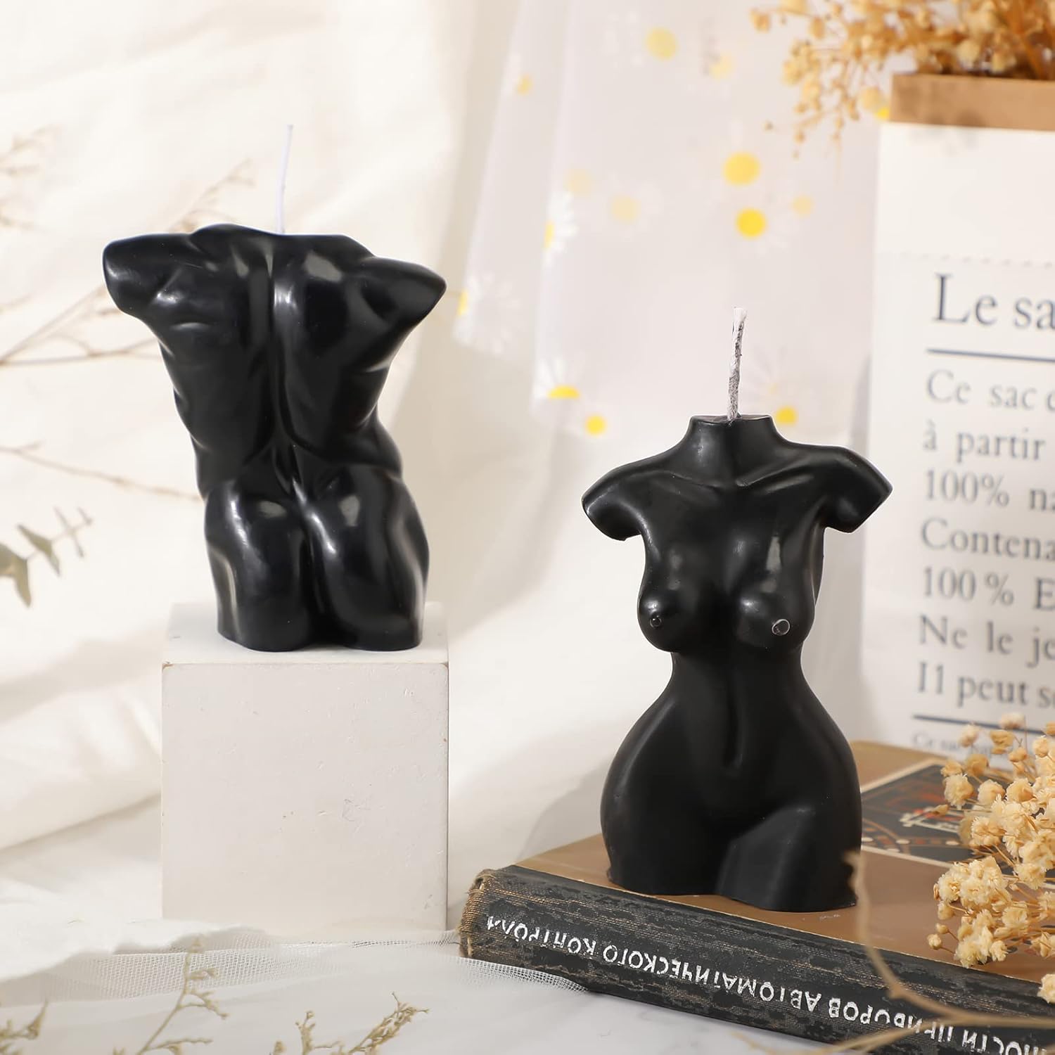 2 velas en forma de cuerpo, vela de cuerpo femenino, vela de torso para hombres, vela perfumada, vela perfumada, vela de cuerpo masculino, vela