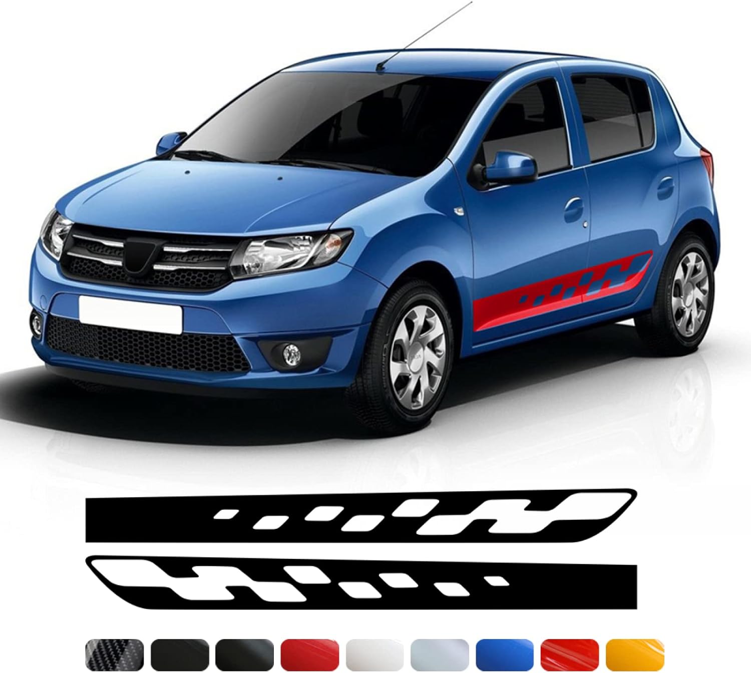 KJWPYNF Calcomanías de vinilo para Renault Dacia Sandero Stepway RS, diseño de rayas de automóvil, falda lateral
