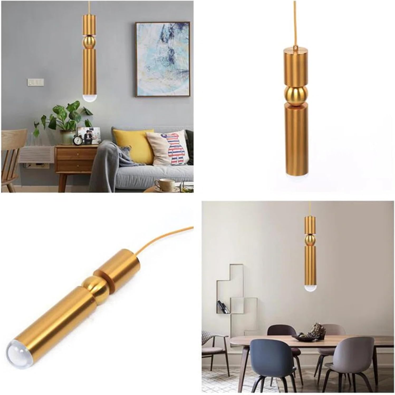 Hobaca E26 – Lámpara LED de techo con soporte ajustable, color dorado