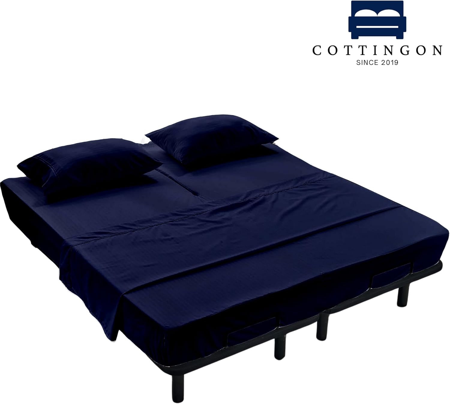 Sábanas Flex Top King para cama numérica de sueño, 100% algodón egipcio, sábanas de 400 hilos para dormir con números de cama (4 piezas) de cabeza
