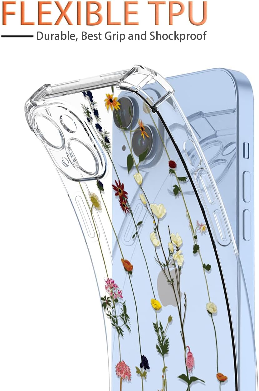 GTBDEKI Funda para teléfono Poco X3 NFCPoco X3 ProPoco X3, M2007J20CG con protector de pantalla, funda transparente con patrones de jardín de