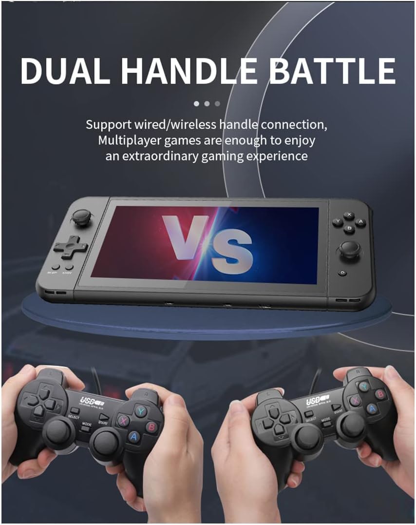 Consola de juegos portátil X70, pantalla IPS HD de 7.0 pulgadas, consolas de juegos retro, consola de videojuegos clásica con tarjetas de memoria de