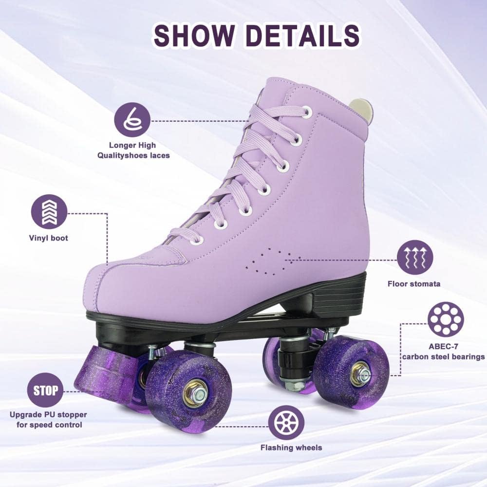 YYW Patines de ruedas para mujeres y niñas, cómodos y elegantes patines de ruedas de alta calidad para principiantes, para interiores y exteriores,